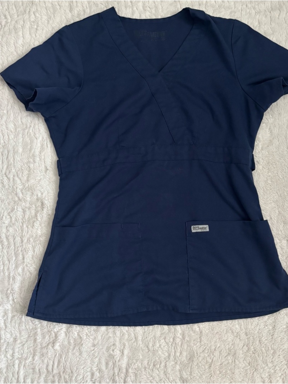 Grey's Anatomy Navy V-Neck Scrub Top - Women's
